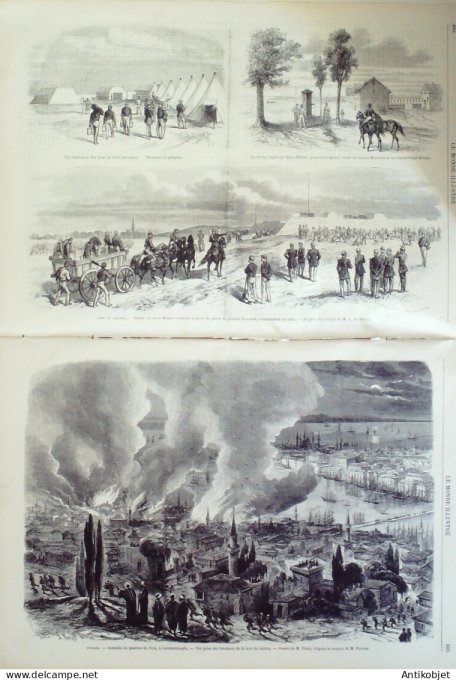 Le Monde illustré 1870 n°689 Chalons (71) Turquie Péra Calata Constantinople Dickens