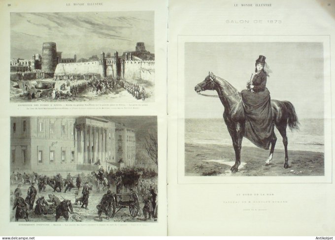 Le Monde illustré 1874 n°874 Espagne Madrid Carthagène Ouzbékistan Khiva Turkestan