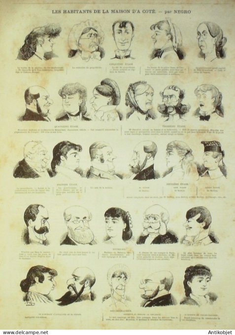 La Caricature 1881 #  63 Tramway amoureux Champsaur Robida Barret Loys Negro