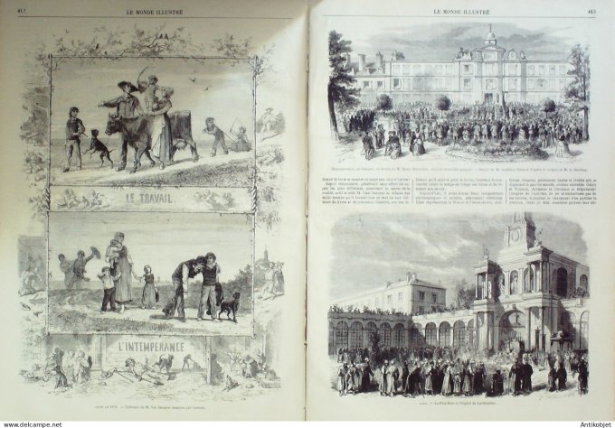 Le Monde illustré 1870 n°689 Chalons (71) Turquie Péra Calata Constantinople Dickens