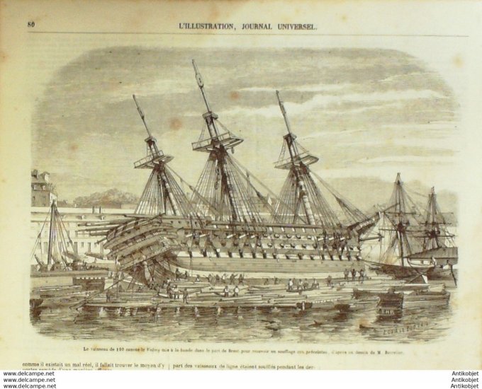 L'Illustration 1849 n°344 BREST (29) vaisseau Valmy Pérou exploitation QUINQUINA Turquie Types orien