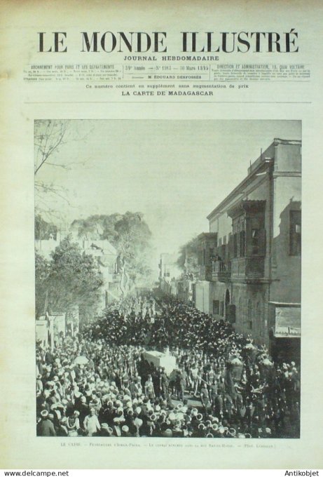 Le Monde illustré 1895 n°1983 Egypte Caire Ismaïl-Pacha Madagascar Autruchier