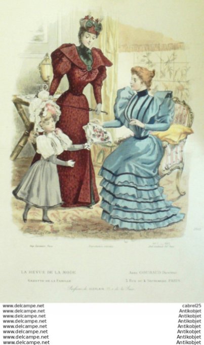 Gravure Mode La Gazette 1893 # 07 (Old Fashion plate)