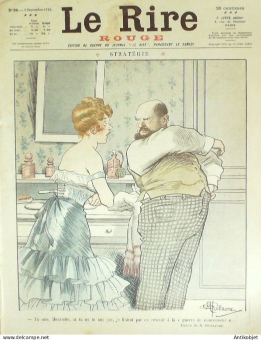 Le Rire Rouge 1916-09- 9 #  95 Journal humoristique Ed.Originale Vertu du Toinon