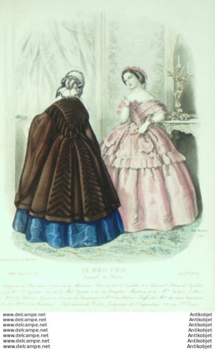 Gravure Mode Le Bon Ton 1856 23 # 31 (aquarelle old fashion plate)