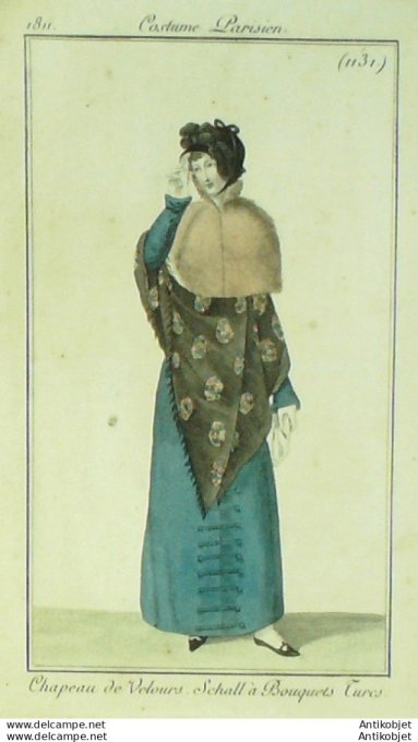 Costume Parisien 1811 # 1131 Shall à bouquets Turcs