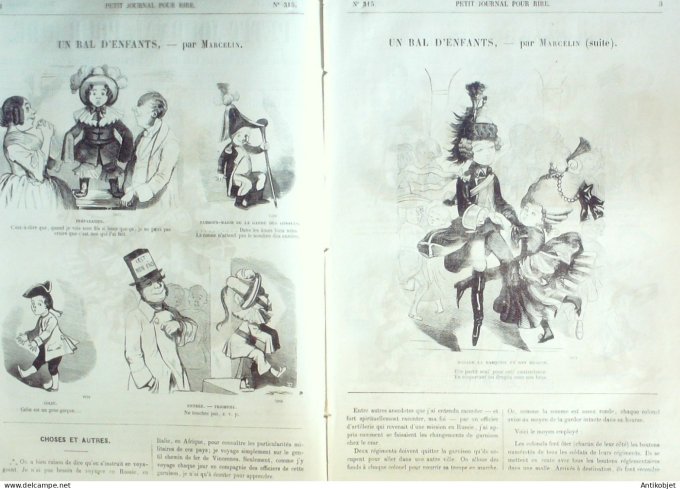 Petit journal pour Rire 1860 # 315 Un bal d'enfants Marcelin