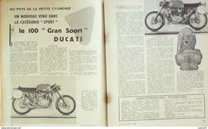 Moto Revue 1955 n° 1242 Twn 350 Bernardet scooter Ducati 100 Twin Ajs Bsa 500