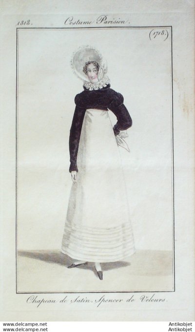 Costume Parisien 1818 # 1718 Spencer de velours