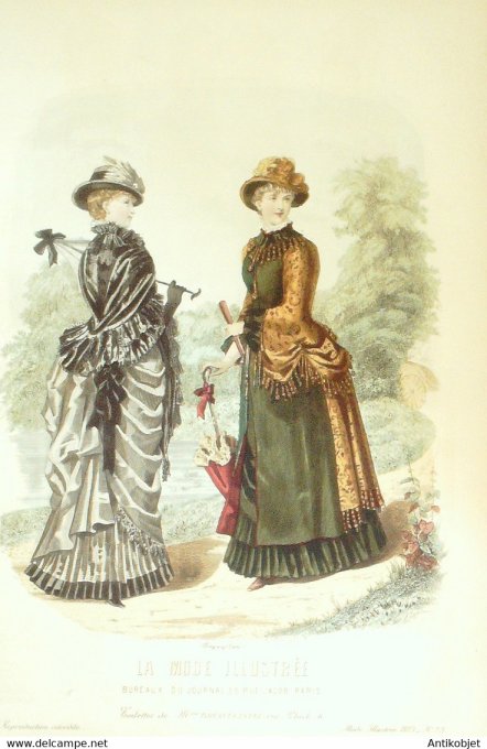 Gravure de mode La Mode illustrée 1883 n°29 (Maison Bréant-Castel)