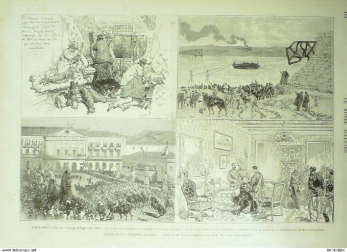 Le Monde illustré 1874 n°935 Montoire (41) Toulon (83) Espagne Pampelune Alphonse XII