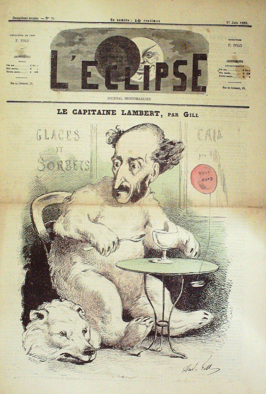 L'Eclipse 1869 n°75 LE CAPITAINE LAMBERT André GILL