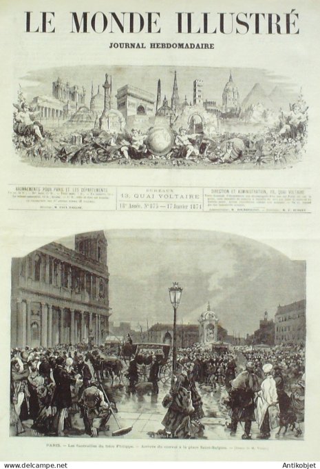 Le Monde illustré 1874 n°875 Espagne Carthagène Exemo Manuel Pavia Versailles (78)