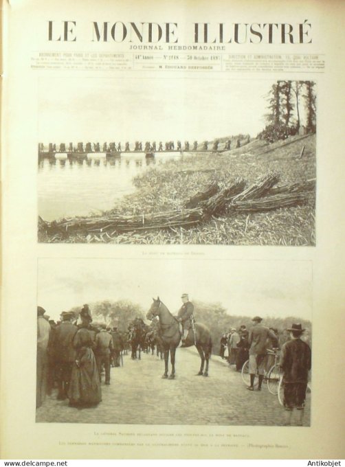 Le Monde illustré 1897 n°2118 Péniches Cherbourg (50)  Ethiopie Ménélik Saussier, prince de Sagan