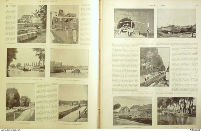 Le Monde illustré 1897 n°2118 Péniches Cherbourg (50)  Ethiopie Ménélik Saussier, prince de Sagan