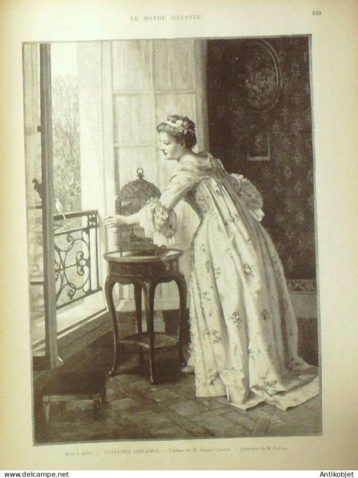 Le Monde illustré 1897 n°2118 Péniches Cherbourg (50)  Ethiopie Ménélik Saussier, prince de Sagan