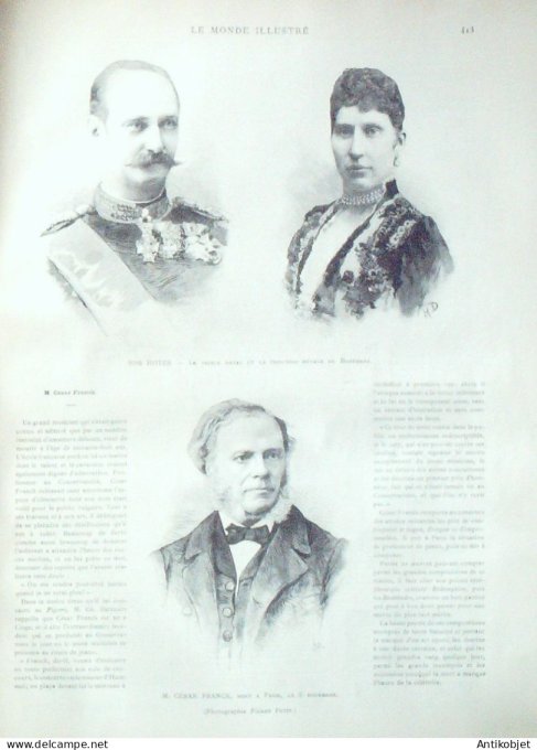 Le Monde illustré 1890 n°1755 Bergerac (24) Danemark César Franck