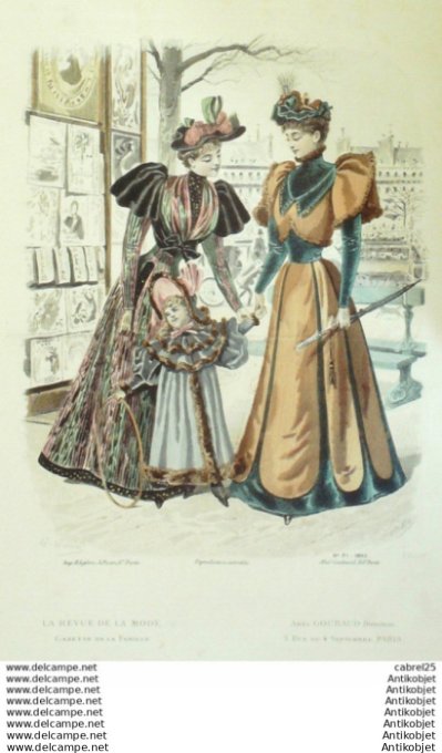 Gravure Mode La Gazette 1893 # 02 (Old Fashion plate)