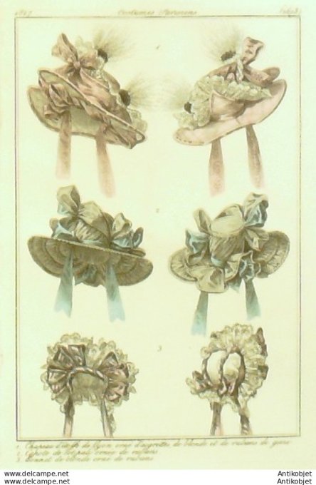 Costume Parisien 1827 # 2523 Capote de cot-parli ornée