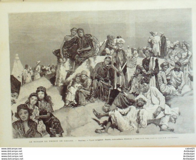 Le Monde illustré 1875 n°975 Montreuil (93) Espagne Catalogne Le Somaten Inde Bombay Baroda Gulcowar