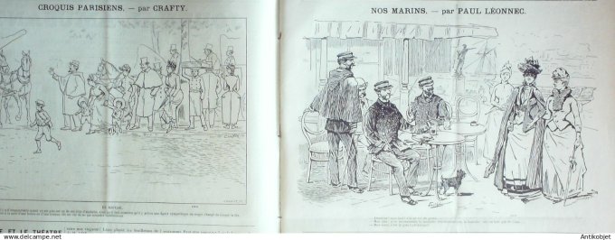 Le Journal Amusant 1889 # 1733 Un feu de Dawinisme par Henriot