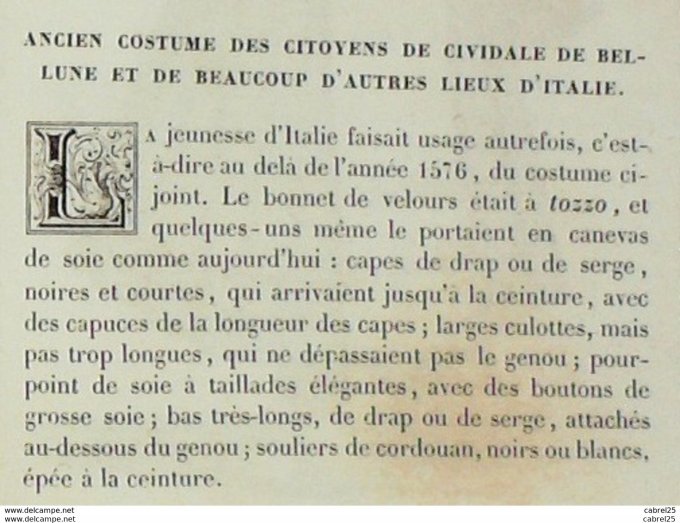 Italie BELLUNE citoyen de cividale 1859