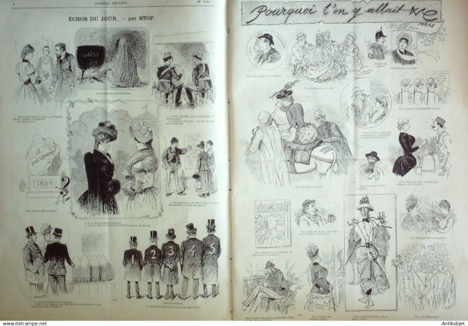 Le Journal Amusant 1889 # 1733 Un feu de Dawinisme par Henriot