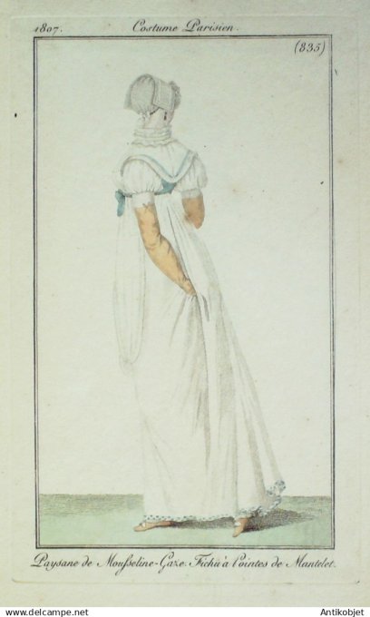Costume Parisien 1807 # 835 (eau forte) Fichu à  pointes de mantelet