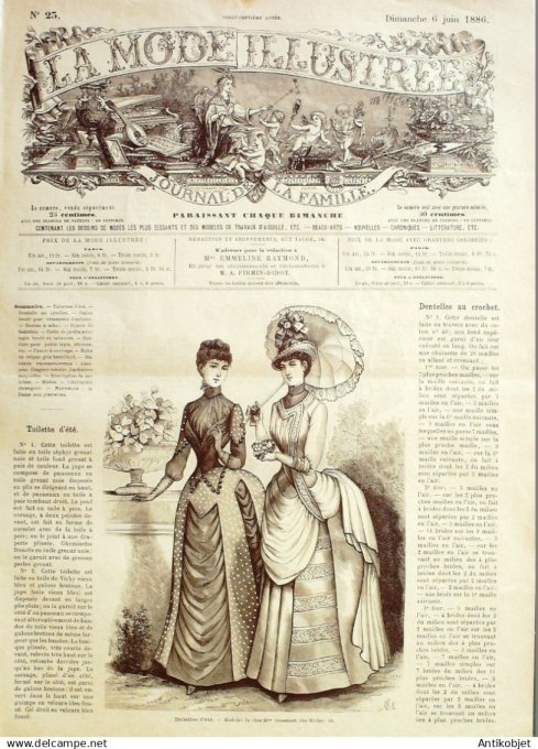 Mode illustree 1886 Lot de 10 journaux