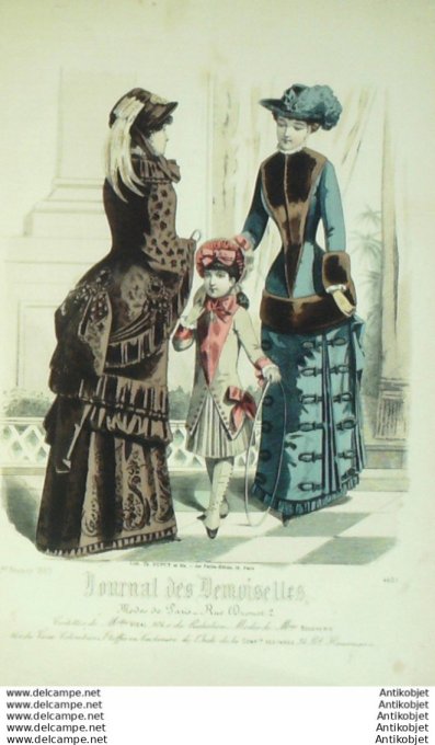 Gravure de mode Journal de Demoiselles 1883 n°4401 (Maison Vidal)