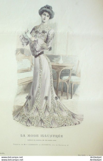 Gravure Mode illustree 1902 # 19 (Old Fashion plate) rare