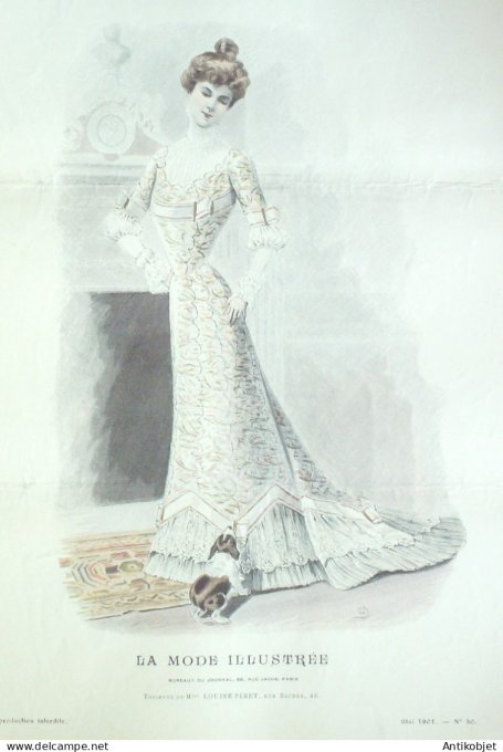 Gravure Mode illustree 1901 # 20 (Old Fashion plate) RARE