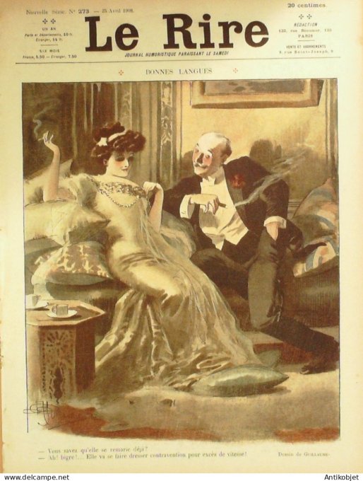 Le Rire 1908-04-25 # 273 Journal humoristique Ed.Originale Souvenirs Bruxelles