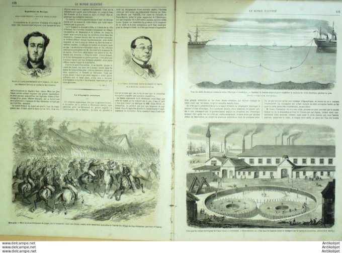 Le Monde illustré 1865 n°412 Vizille (38) San Sebastian Mexique Oajaca Russie Samourgun Greenwich