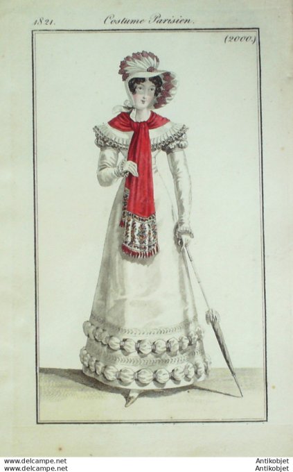 Costume Parisien 1821 # 2000 Robe perkale garnie de bouffans