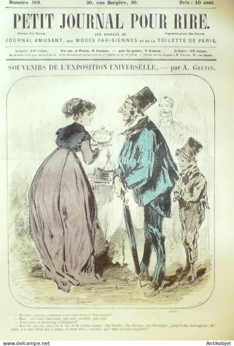 Petit journal pour Rire 1866 # 589 La Province a Paris Gustave Dore
