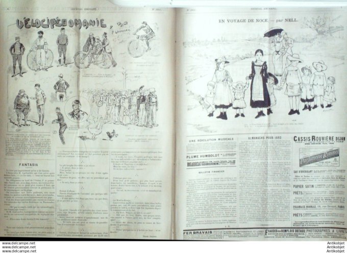 Le Journal Amusant 1891 # 1831 Histoire du vieux Monsieur d'une Dame et d'un parapluie par Stop