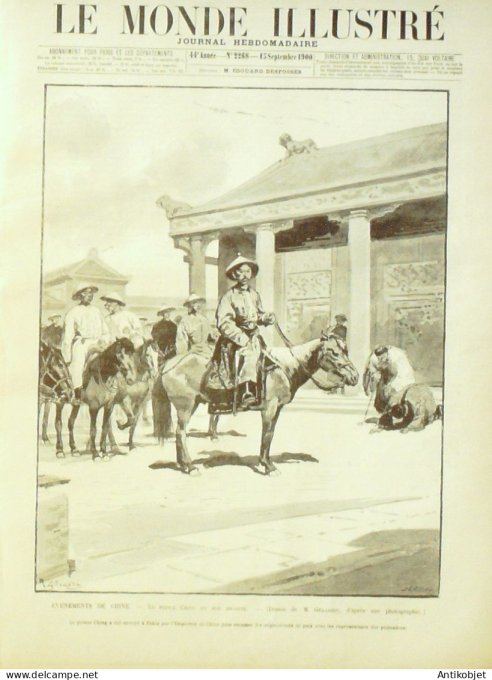 Le Monde illustré 1900 n°2268 Chine Prince Ching Algérie Ab-Den-Nebi Timassinin Bangui Oued Samen Au