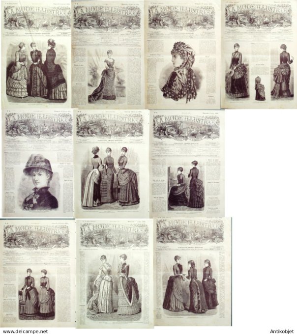 Mode illustree  1884 Lot de 10 journaux