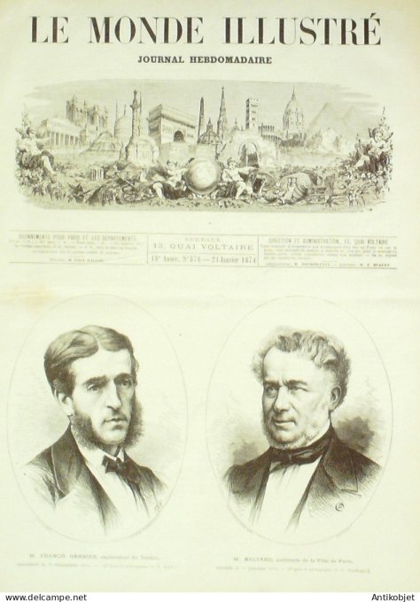 Le Monde illustré 1874 n°876 Algérie Mers-el-Kébir Numancia Espagne Carthagène