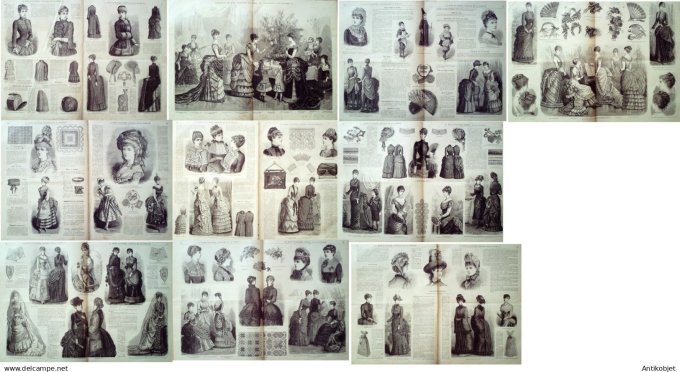 Mode illustree  1884 Lot de 10 journaux