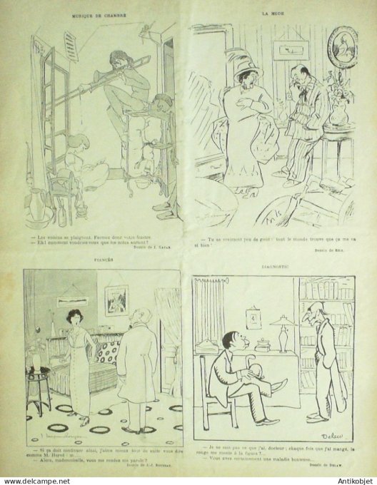 Le Rire 1912-08- 3 # 496 Journal humoristique Ed.Originale Economie menagere