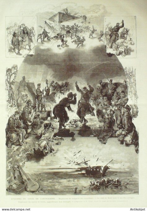 Le Monde illustré 1874 n°876 Algérie Mers-el-Kébir Numancia Espagne Carthagène