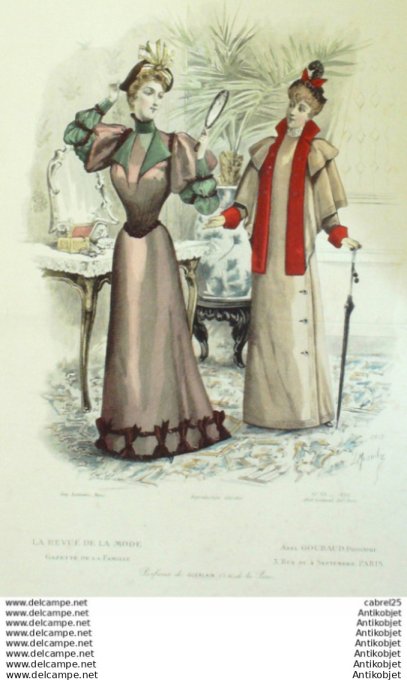 Gravure Mode La Gazette 1892 # 38 (Old Fashion plate)