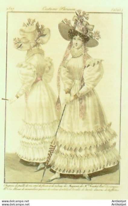 Costume Parisien 1827 # 2525 Blouse de mousseline garnie