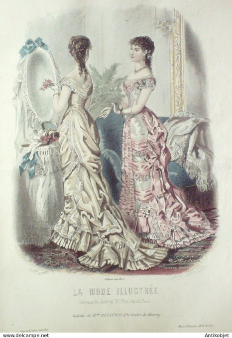 Gravure Mode illustree 1879 # 19 (Old Fashion plate)