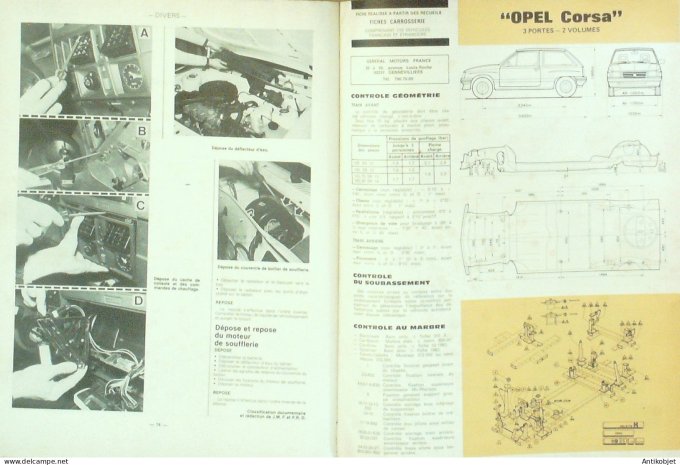 Revue Tech. Automobile 1983 n°432 Opel Corsa Peugeot 504 Fiat 132 Argenta