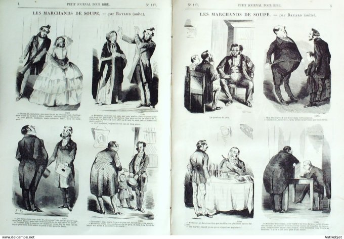 Petit journal pour Rire 1857 # 117 Les Marchands de soupe Bayard