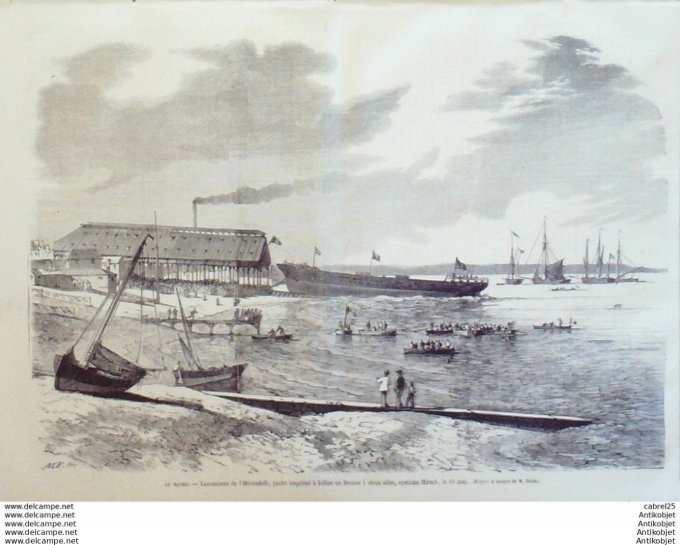 Le Monde illustré 1868 n°632 Havre (76) Yacht Hirondelle Neuilly (92) Bretagne Carnaval