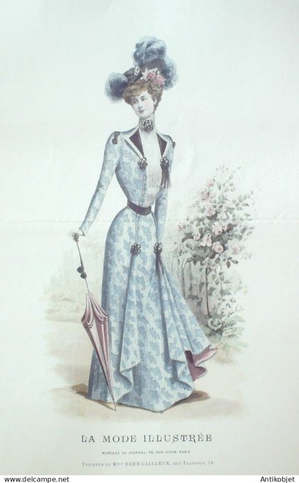 Gravure Mode illustree 1900 # 12 (Old Fashion plate) RARE